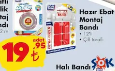 BOSS TAPE HAZIR EBAT MONTAJ BANDI 12'Lİ ÇİFT TARAFLI
